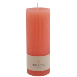 Velas-CASA Rustic Vela Rib Cor-De-Laranja