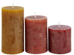 Velas-CASA Rustic Velas Conjunto De 3 Castanho, Vermelho, Verde Diversas Cores