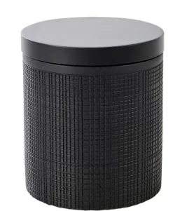 Acessórios De Lavatorio-CASA Samourai Porta-Bolas Algod O Com Tampa Preto