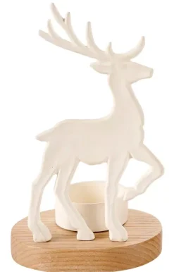 Suportes Para Velas Para Lamparinas-CASA Scandy Deer Porta-Vela Para Lamparina Branco, Natural