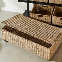 Arcas De Arrumação-CASA Seagrass Caixa De Arrumação Em Rodas Natural