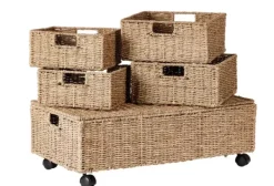 Arcas De Arrumação-CASA Seagrass Caixa De Arrumação Em Rodas Natural