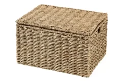 Cestos De Arrumação-CASA Seagrass Cesto De Arrumação L Com Tampa Natural
