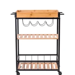 Carrinhos De Cozinha-CASA Selmo Carrinho De Cozinha Natural