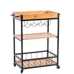 Carrinhos De Cozinha-CASA Selmo Carrinho De Cozinha Natural