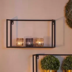 Estantes De Parede-CASA Shorp Estante Para Pendurar Preto