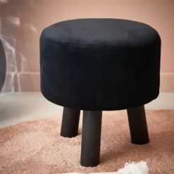 Tamborete-CASA Silki Pufe Preto