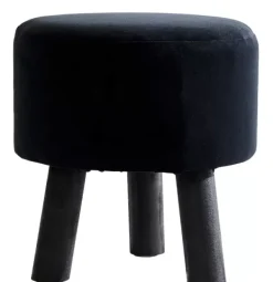 Tamborete-CASA Silki Pufe Preto