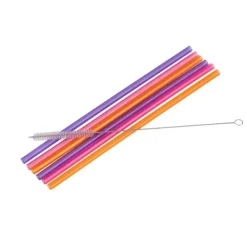 Acessórios Cocktail-CASA Slurp Palhas Reutiliz Veis Conjunto De 6 Mistura De 3 Cores Cor-De-Laranja, Roxo, Rosa