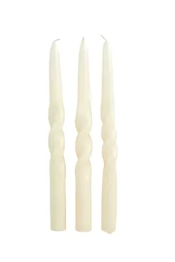 Velas-CASA Spiral Conjunto De 3 Velas Creme Bege