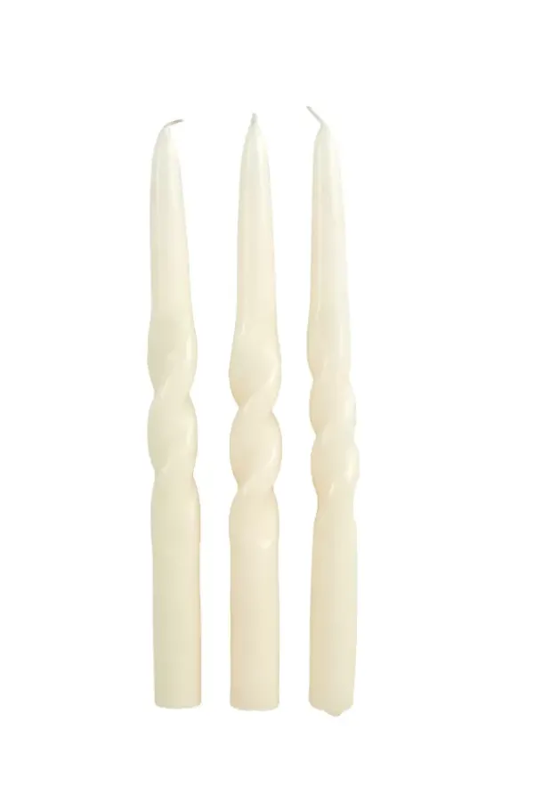 Velas-CASA Spiral Conjunto De 3 Velas Creme Bege