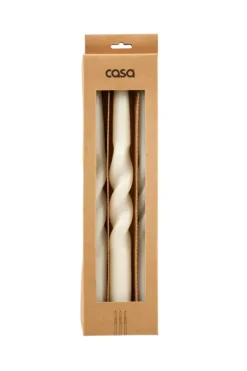 Velas-CASA Spiral Conjunto De 3 Velas Creme Bege