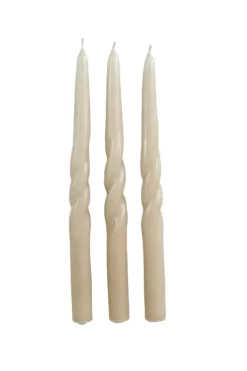 Velas-CASA Spiral Conjunto De 3 Velas Taupe Bege