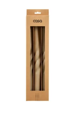Velas-CASA Spiral Conjunto De 3 Velas Taupe Bege