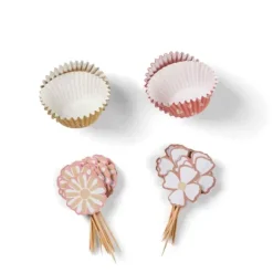Formas De Cozer-CASA Springtime Conjunto Cupcakes Conjunto De 48 Menta, Roxo Claro