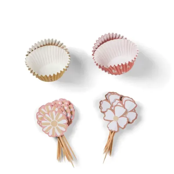 Formas De Cozer-CASA Springtime Conjunto Cupcakes Conjunto De 48 Menta, Roxo Claro