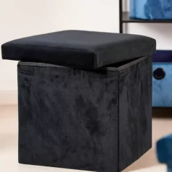 Pufes De Arrumação-CASA Stor Pufe Articulado De Arrumar Preto