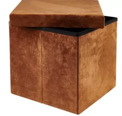 Pufes De Arrumação-CASA Stor Pufe Articulado Pufe Caramelo Castanho