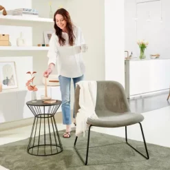 Mesas De Apoio-CASA Strapes Mesa Auxiliar Preto