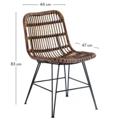 Cadeiras Sala Jantar-CASA Sumatra Cadeira Sala De Jantar Preto, Castanho