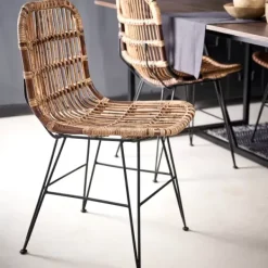 Cadeiras Sala Jantar-CASA Sumatra Cadeira Sala De Jantar Preto, Castanho