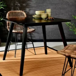 Cadeiras Sala Jantar-CASA Sumatra Cadeira Sala De Jantar Preto, Castanho