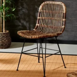 Cadeiras Sala Jantar-CASA Sumatra Cadeira Sala De Jantar Preto, Castanho