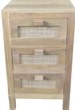 Cómodas-CASA Teck C Moda De 3 Gavetas Natural