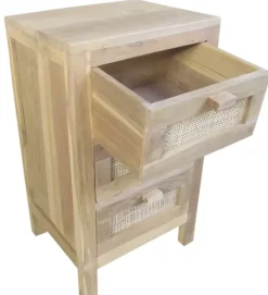 Cómodas-CASA Teck C Moda De 3 Gavetas Natural