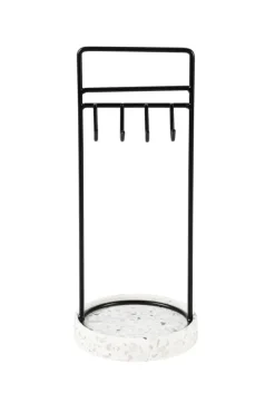 Guarda Joias-CASA Terrazzo Estante Para Joias Preto, Branco, Cinzento