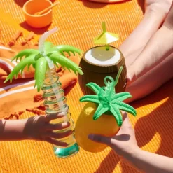 Acessórios Cocktail-CASA Tropical Caneca Com Palha Amarelo, Verde