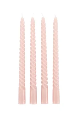Velas-CASA Twist Velas Viradas Conjunto De 4 Rosa