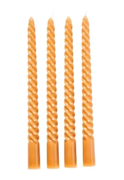Velas-CASA Twist Velas Viradas Conjunto De 4 Cor-De-Laranja Castanho