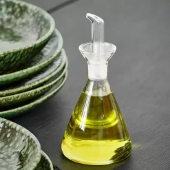 Azeiteiras-CASA Vergine Recipiente Torneira Azeite, Vinagre Transparente