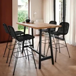 Cadeiras De Bar-CASA Vienna Banco De Bar Preto