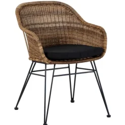 Cadeiras Sala Jantar-CASA Vienna Cadeira De Sala De Jantar Preto, Natural