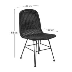 Cadeiras Sala Jantar-CASA Vienna Cadeira De Sala De Jantar Preto