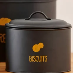 Caixas De Alimentos-CASA Vira Caixa De Conserva O Para Bolachas Preto