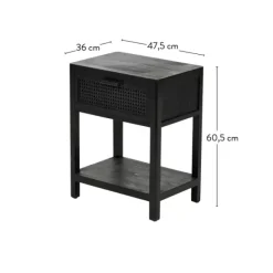 Cómodas-CASA Webster Mesa De Cabeceira Preto