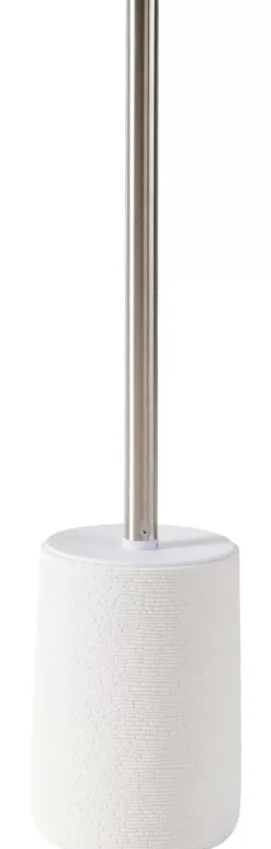 Acessórios Sanita-CASA White Elegance Escova Sanita Em Suporte Branco, Prateado