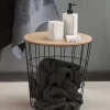 Mesas De Apoio-CASA Wire Mesa Auxiliar Preto, Natural