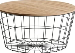 Mesas De Centro-CASA Wire Xl Mesa Auxiliar Xl Preto, Natural