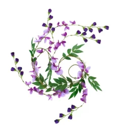 Ramos Artificiais-CASA Wisteria Grinalda Verde, Roxo, Roxo Claro