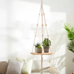 Vasos Para Pendurar-CASA Woody Mesa Para Plantas Para Pendurar Natural